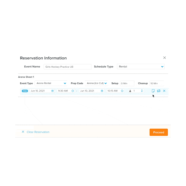 Animation of the facility rentals and booking tool