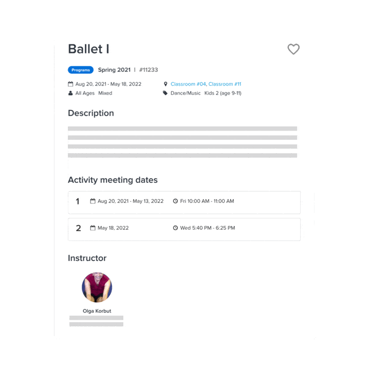registration screen of activity
