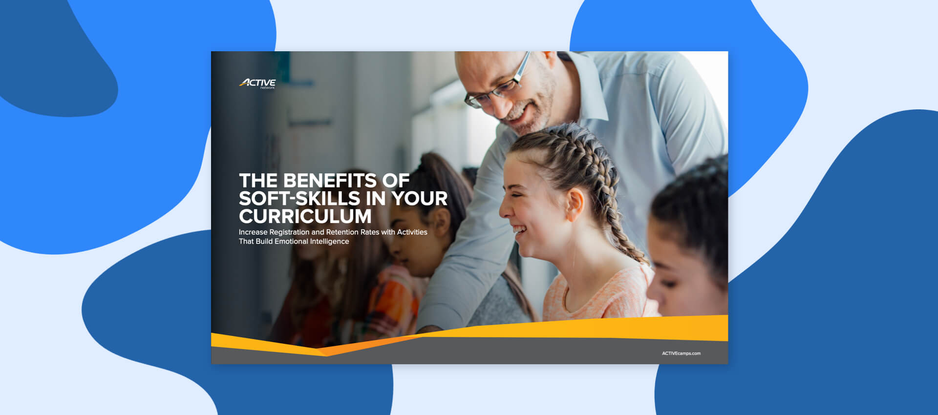 abstract graphic with the cover of the skills for scholarships download