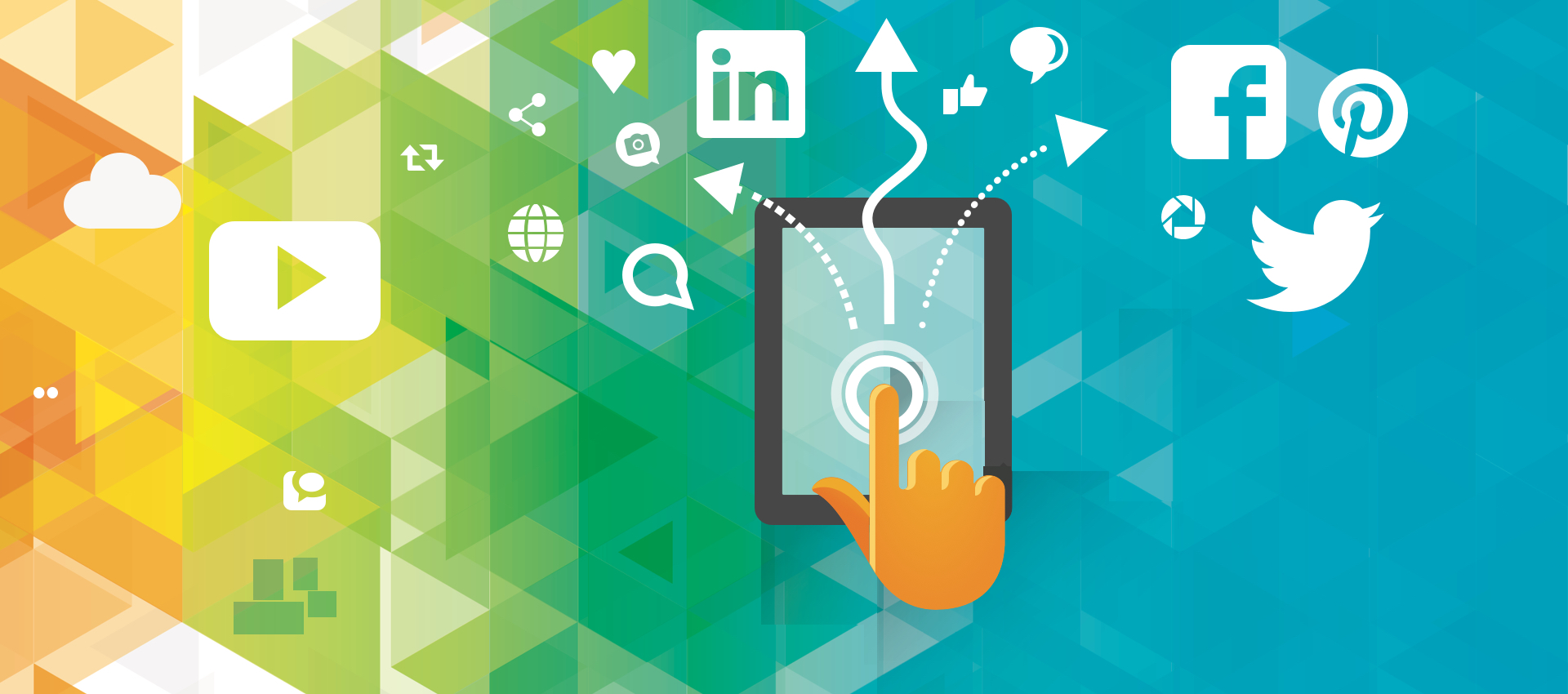 background graphic with social media icons