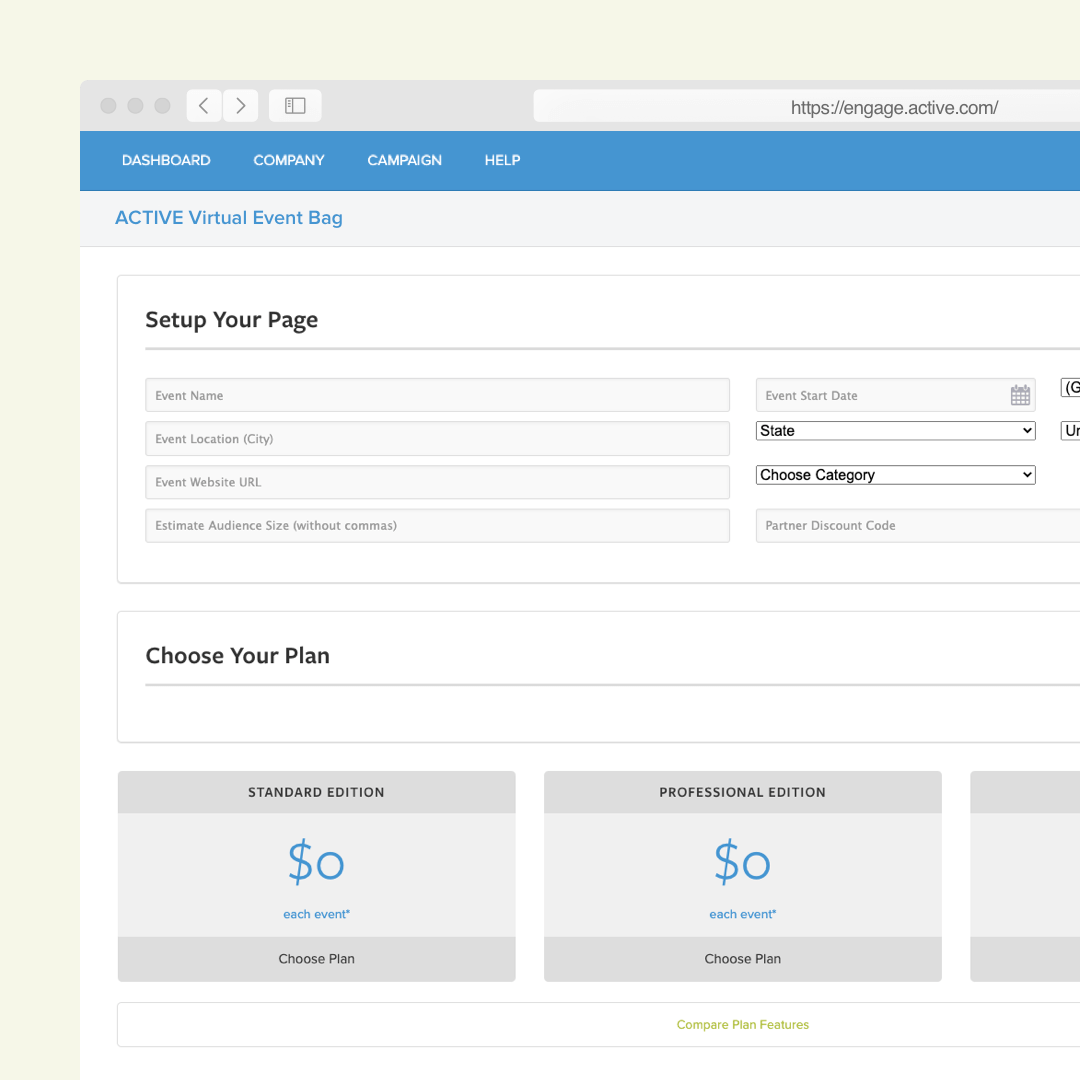 creating content within virtual event bags back end