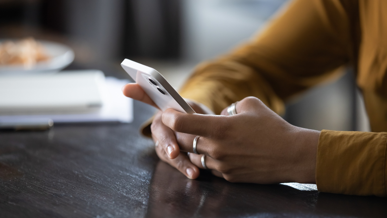 person holding a cell phone